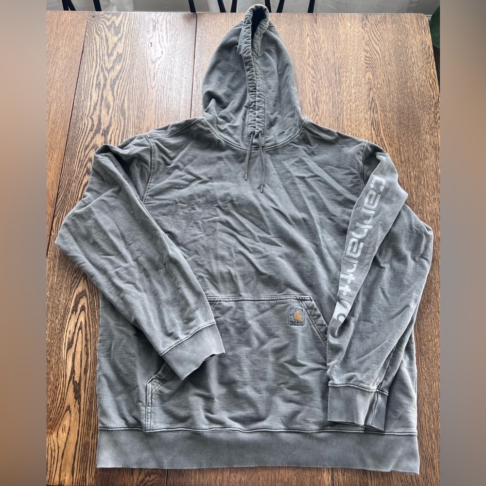 Carhartt relaxed fit faded vintage gray hoodie sweatshirt XL